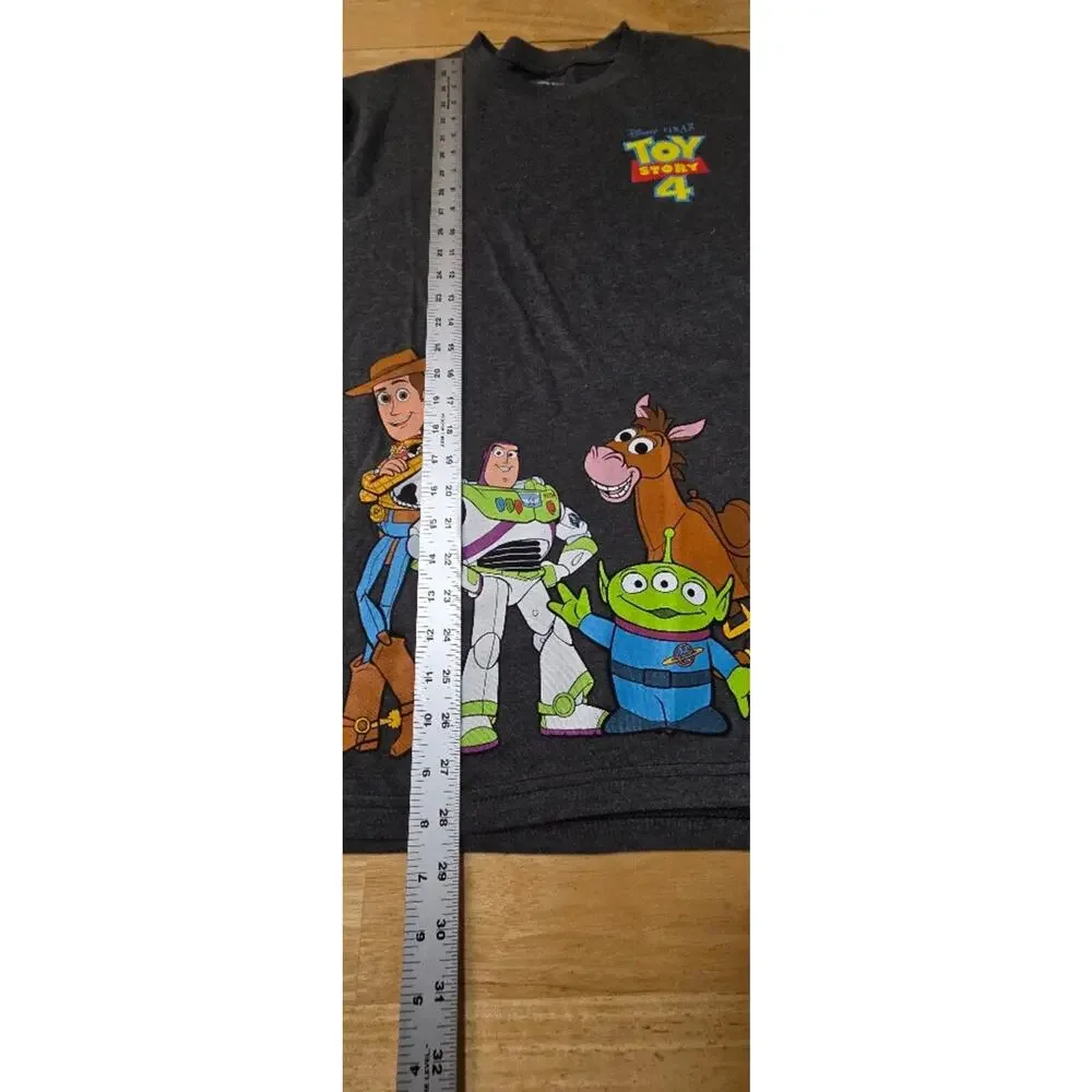 Disney Toy Story 4 Shirt Large L Gray Buzz Woody Bo Peep Slinky Dog Alien NWOT